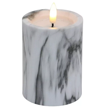 Cortina Świeca Marmur Efekt Wosku 7,5 x10 cm Szara Biała C61