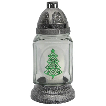 Znicz Kwadrat Prosty z Wkładem Srebrny L34