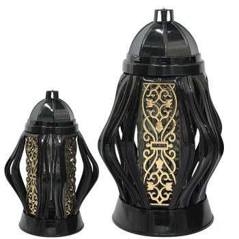 Duży Znicz artystyczny czarno złoty LG62 na cmentarz szkło nowoczesny 