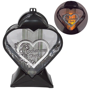 Znicz dla taty serce artystyczne na grób duży czarno srebrny LL87 wyjątkowy