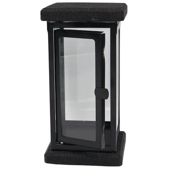 Znicz kamienny czarny lk25 lampion z drzwiczkami szkło trwały elegancki