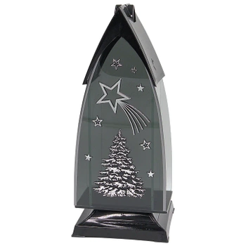 Znicz Świąteczny Artystyczny Choinka na Grób Duża Nowoczesna Srebrna LS25