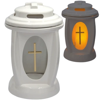 Elegancki Znicz Ceramiczny Mono Biały Wysoki Połysk Jakość Wykonania LC28