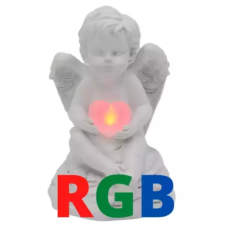  Anioł Figurka na Baterie Serce RGB Zmienia Kolory Cortina C34 