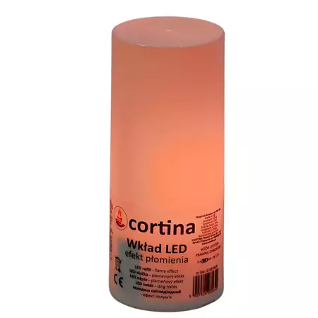 Wkład LED Cortina Efekt Płomienia Gładki 14 cm bez Baterii C21