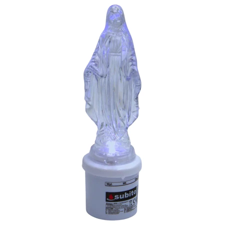 Wkład LED do Zniczy Statuetka Biały Maria Matka Boska 18 cm WP30